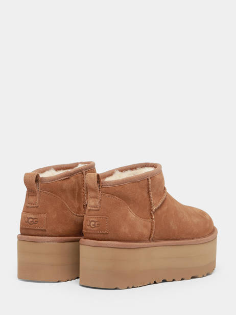 Classic Ultra Mini Platform Boots In Leather Ugg Brown accessoires 1135092 other view 4