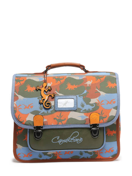 Cartable Enfant 2 Compartiments Cameleon Multicolore retro CA35 vue secondaire 7