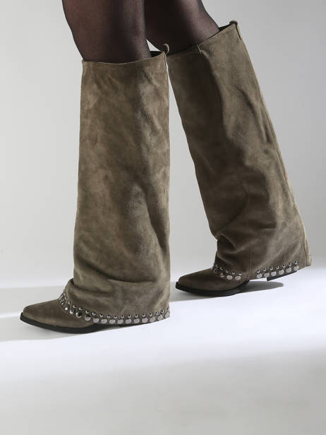 Boots In Leather N°6 Green women AN31 other view 1