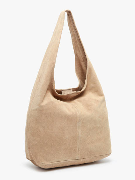 Shoulder Bag Velvet Leather Milano Beige velvet VE24062B other view 4