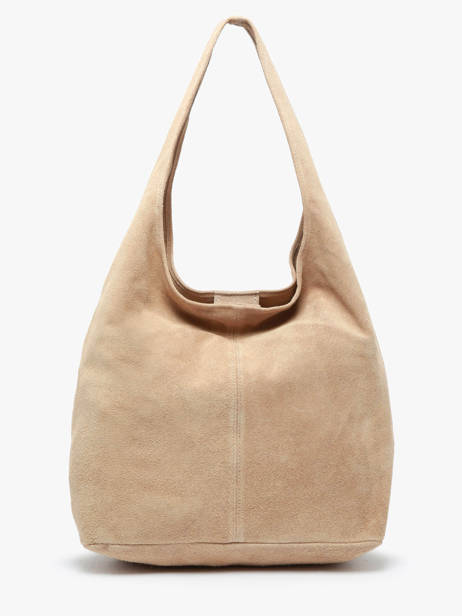 Shoulder Bag Velvet Leather Milano Beige velvet VE24062B other view 6
