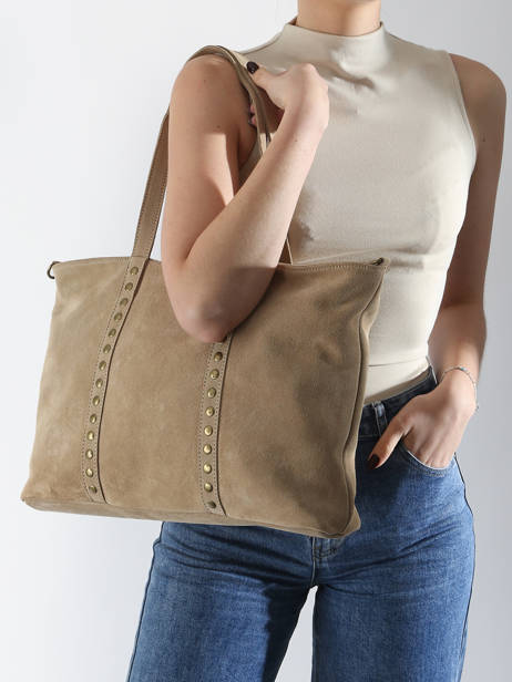 Sac Porté épaule Velvet Cuir Milano Beige velvet VE24113 vue secondaire 1