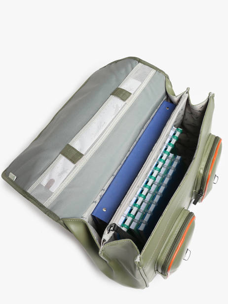 3-compartment Satchel Cameleon Green vintage north PBVWCA41 other view 3