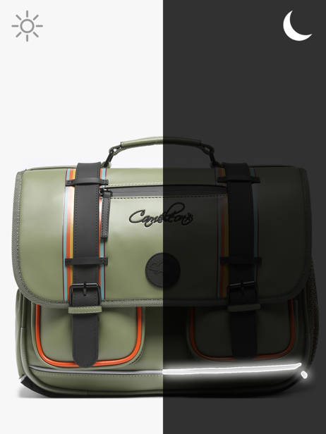 3-compartment Satchel Cameleon Green vintage north PBVWCA41 other view 7