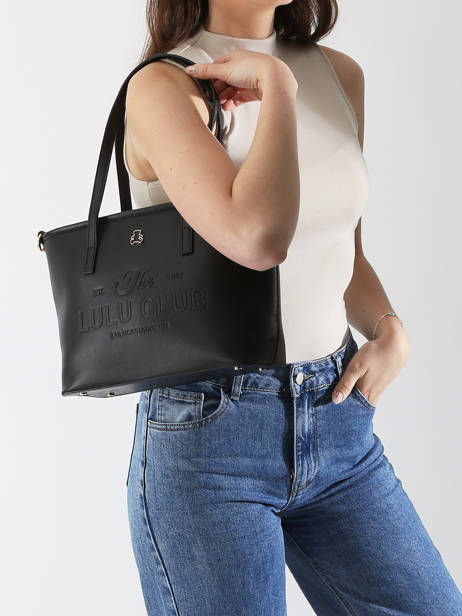 Shoulder Bag Logo Lulu castagnette Black logo YZEURE other view 1