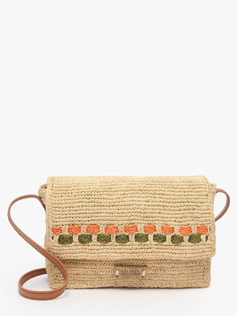 Shoulder Bag L'atelier Du Crochet Raphia Le voyage en panier Beige l'atelier du crochet AM803