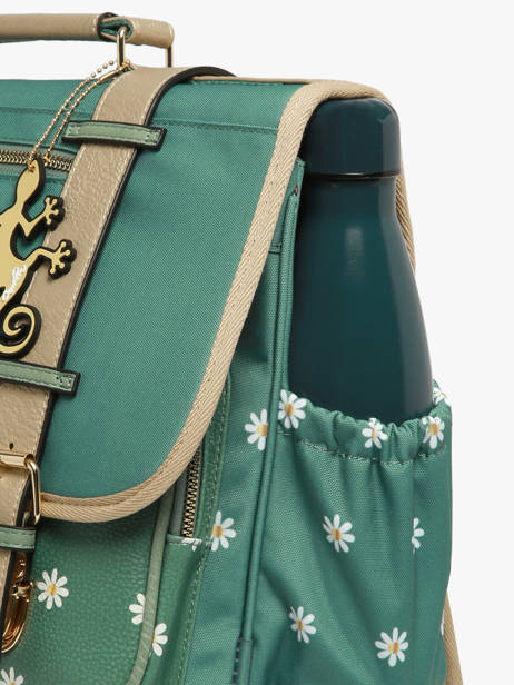 Cartable Enfant 3 Compartiments Cameleon Vert vintage fantasy CA41 vue secondaire 5