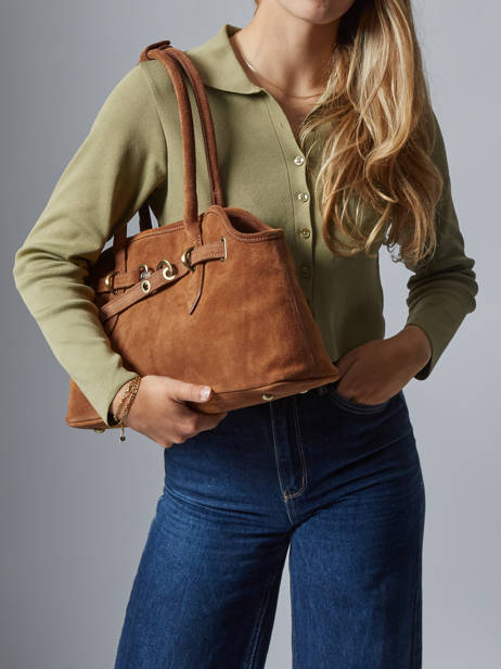 Sac Porté épaule Velvet Cuir Milano Marron velvet VE260610 vue secondaire 1