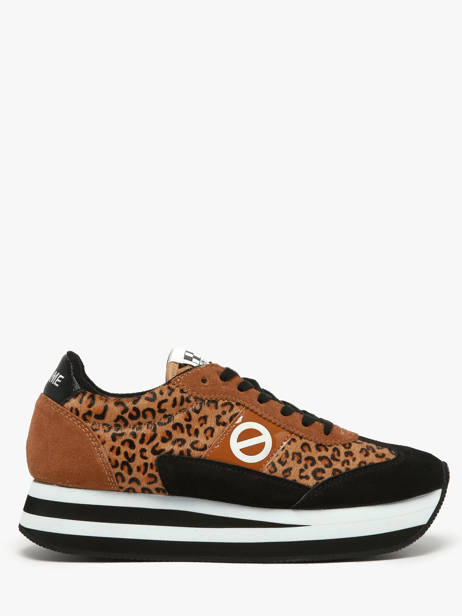 Platform Sneakers Flex M Jogger In Leather No name Brown women IMHP01KC