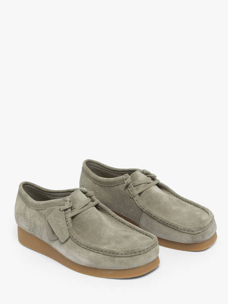 Moccasins Wallabee In Leather Clarks Green men 26183447 other view 1