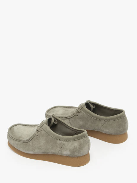 Moccasins Wallabee In Leather Clarks Green men 26183447 other view 2