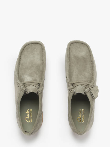 Moccasins Wallabee In Leather Clarks Green men 26183447 other view 3