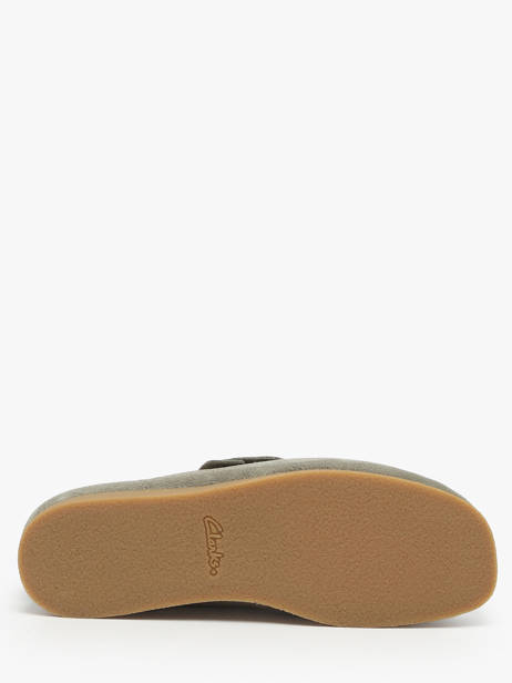 Moccasins Wallabee In Leather Clarks Green men 26183447 other view 4