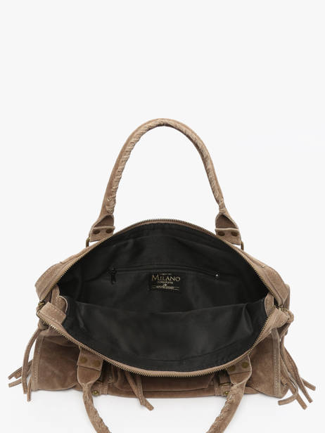 Sac Porté épaule A4 Velvet Cuir Milano Marron velvet VE24095 vue secondaire 3