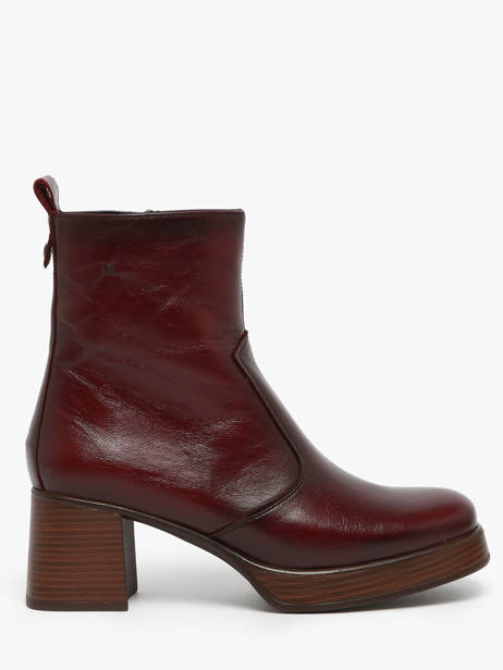 Bottines à Talon Cristel En Cuir Dorking Rouge accessoires D9157