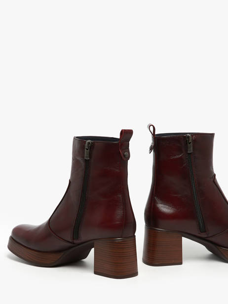 Bottines à Talon Cristel En Cuir Dorking Rouge accessoires D9157 vue secondaire 2