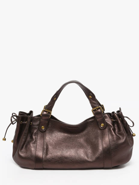 Shoulder Bag Gun Metal Leather Gerard darel Brown gun metal DCS01446