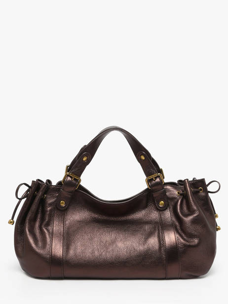 Shoulder Bag Gun Metal Leather Gerard darel Brown gun metal DCS01446 other view 4