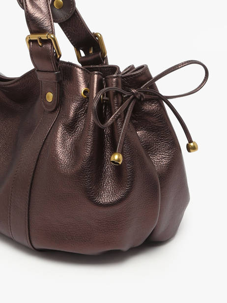 Shoulder Bag Gun Metal Leather Gerard darel Brown gun metal DCS01446 other view 5
