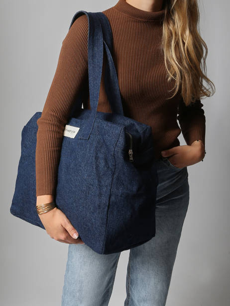 Shoulder Bag Célestins Recycled Coton Rivedroite Blue timeless CELESTIM other view 1