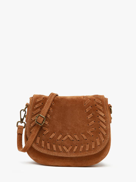 Sac Bandoulière Velvet Cuir Milano Marron velvet VE25062