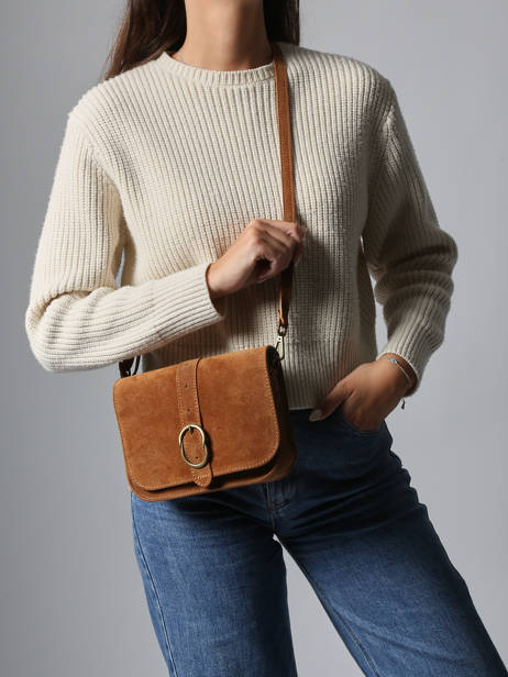 Sac Bandoulière Velvet Cuir Milano Marron velvet VE25063 vue secondaire 1