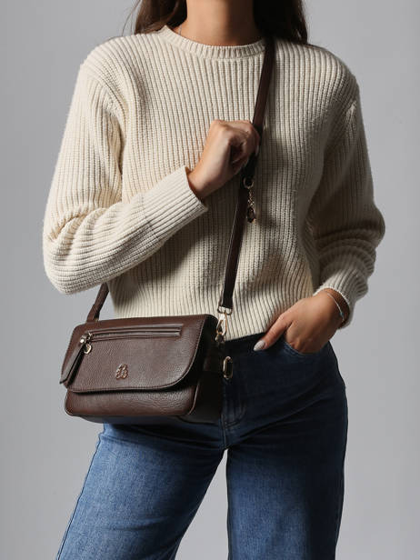 Shoulder Bag Zip Lulu castagnette Brown zip YRONDE other view 1