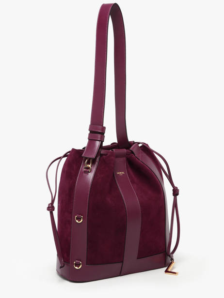 Medium Leather Elles Bucket Bag Lancel Red elles A13360 other view 2