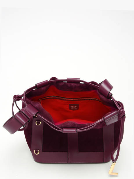 Medium Leather Elles Bucket Bag Lancel Red elles A13360 other view 3
