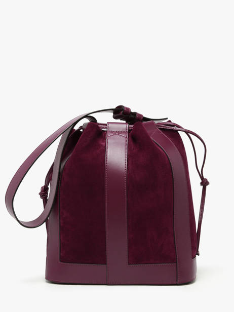 Medium Leather Elles Bucket Bag Lancel Red elles A13360 other view 4