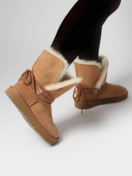 Bottines En Cuir Ugg Marron women 1171530 vue secondaire 2