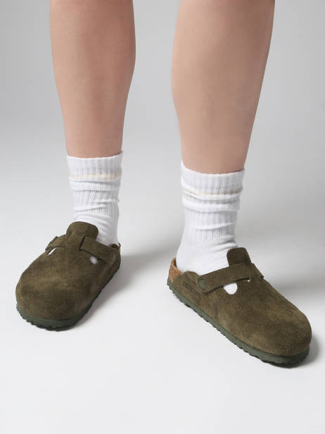 Slippers Boston In Leather Birkenstock Green accessoires 1024714 other view 1