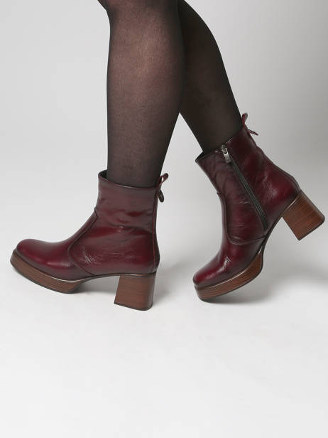 Heeled Boots Cristel In Leather Dorking Red accessoires D9157 other view 1