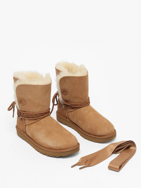 Bottines En Cuir Ugg Marron women 1171530 vue secondaire 3
