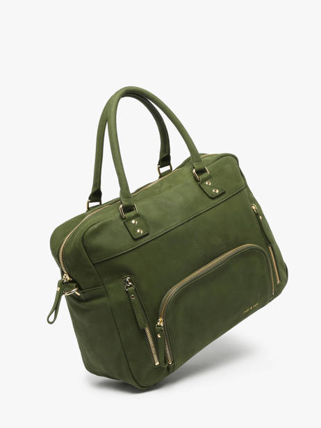 Shopping Bag Vintage Leather Nat et nin Green vintage MACY other view 2