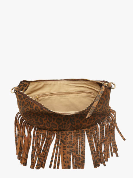 Sac Porté épaule Lune Franges Cuir Nat et nin Marron vintage FRA vue secondaire 3