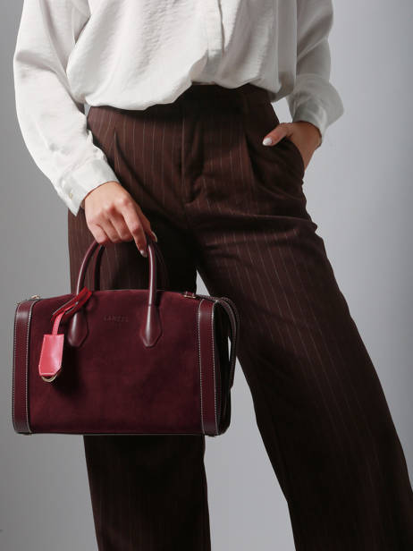 Medium Suede Leather Bcbg Bowling Bag Lancel Red bcbg A13693 other view 1