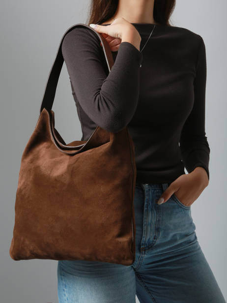 Shoulder Bag Folk Lady Leather Gerard darel Brown folk lady DCS91407 other view 1