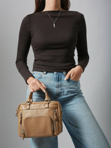 Leather Baby Macy Crossbody Bag Nat et nin Beige vintage BABYMACY other view 1