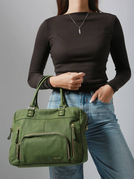 Shopping Bag Vintage Leather Nat et nin Green vintage MACY other view 1