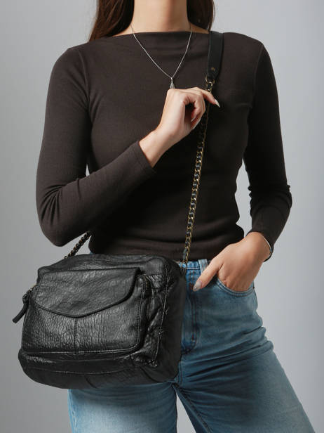 Leather Naina Crossbody Bag Pieces Black naina 17122474 other view 1