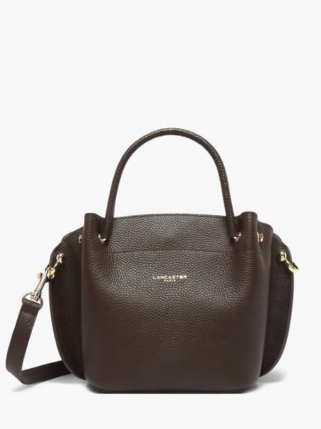 Leather Foulonné Double Satchel Lancaster Brown foulonne double 18
