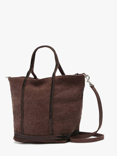 Small Cabas Linnen And Sequins Vanessa bruno Brown cabas lin 31V40435 other view 1