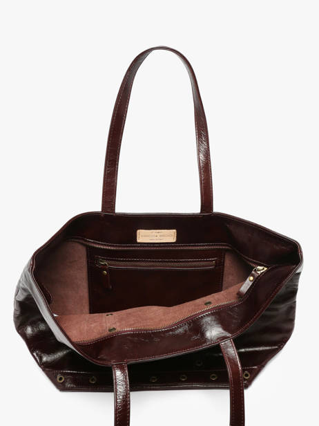 Le Cabas S En Cuir Craquelé Avec Bandoulière Vanessa bruno Marron cabas cuir 82V40409 vue secondaire 3