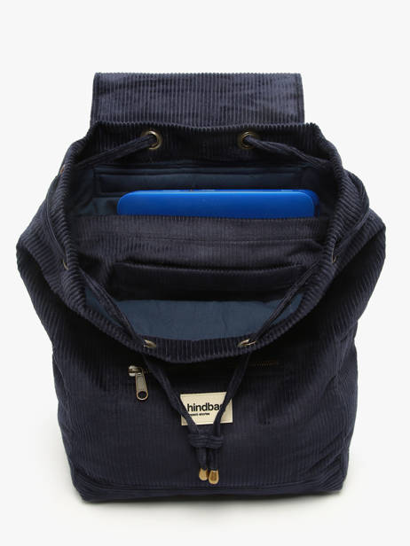 Backpack Velours Corduroy Hindbag Blue velours V other view 2