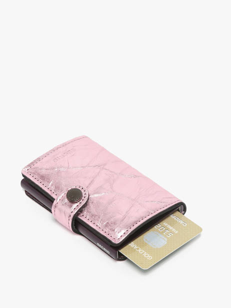 Leather Crunch Mini Wallet Secrid Pink crunch MCR other view 2