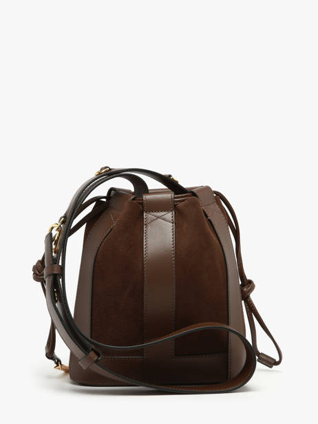 Small Leather Elles Bucket Bag Lancel Brown elles A13359 other view 4