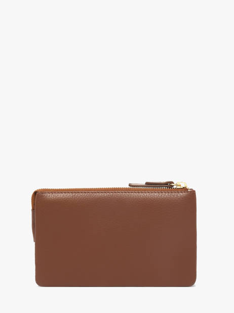 Coin Purse Leather Yves renard Brown foulonne 29362 other view 2