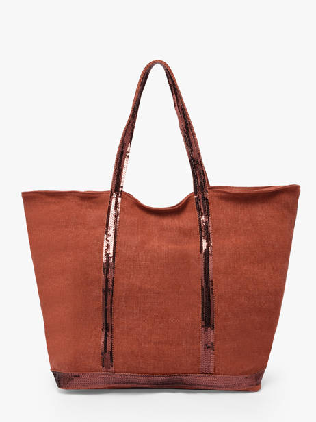 Zipped Linen Tote Bag Le Cabas Sequins Vanessa bruno Orange cabas lin 31V40409 other view 4