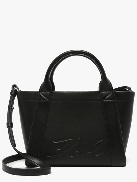 Leather K/ville Studs Satchel Karl lagerfeld Black k ville B1W30067